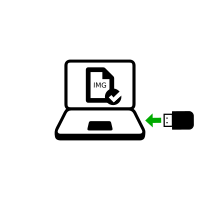 Clé USB branchée dans l'ordinateur